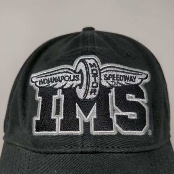 Indianapolis Motor Speedway IMS Strapback Hat Embroidered Logo Racing Black OSFM - Picture 4 of 11